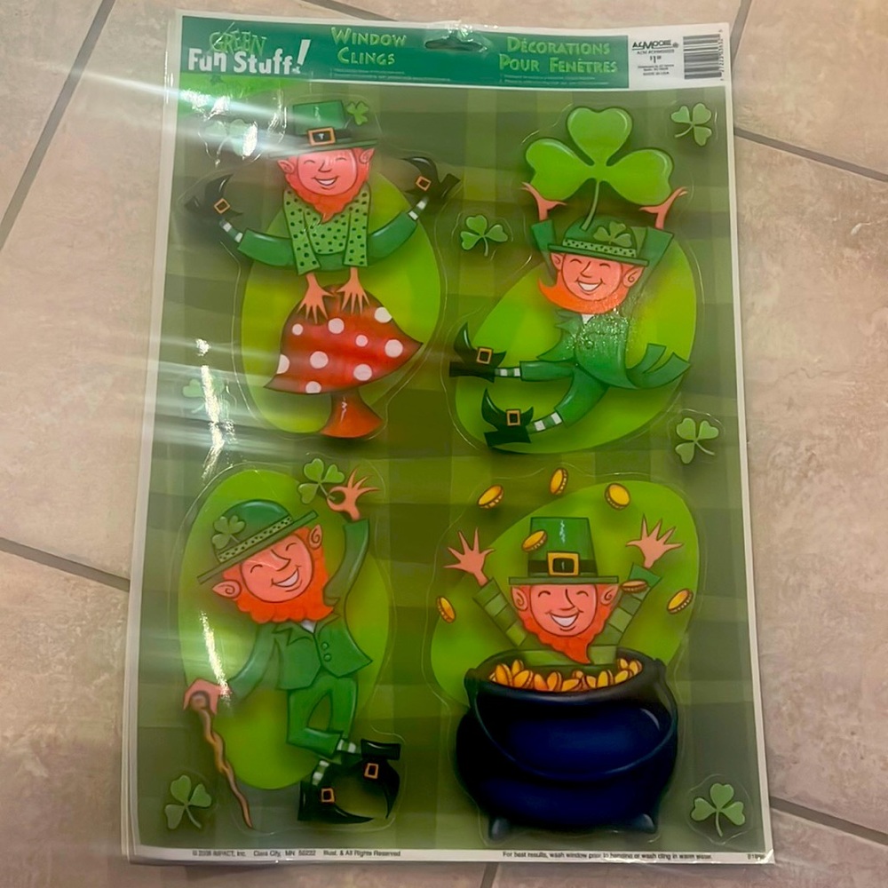 23 sheets Vintage St Patrick day window decorations clings